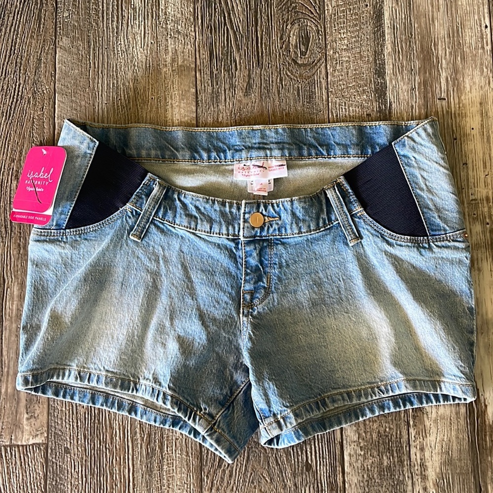 Isabel Maternity MIDI Expandable Side Panels shorts, 4/27
